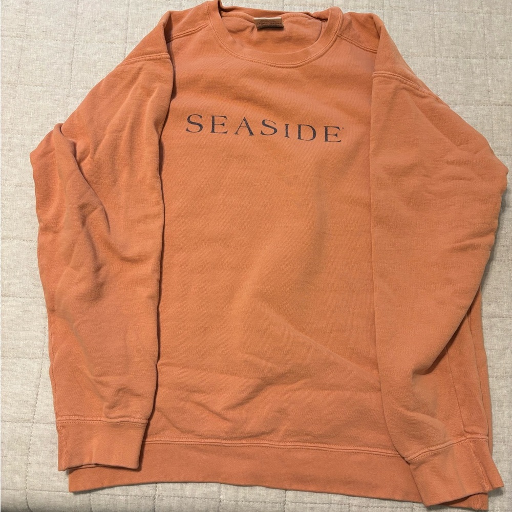 Seaside coral/orange/pink/clay crewneck sweatshirt
